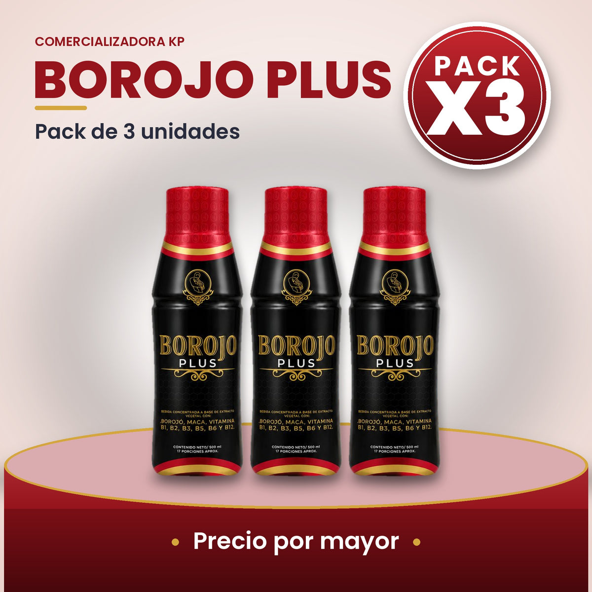 Borojó Plus Por Mayor pack X3