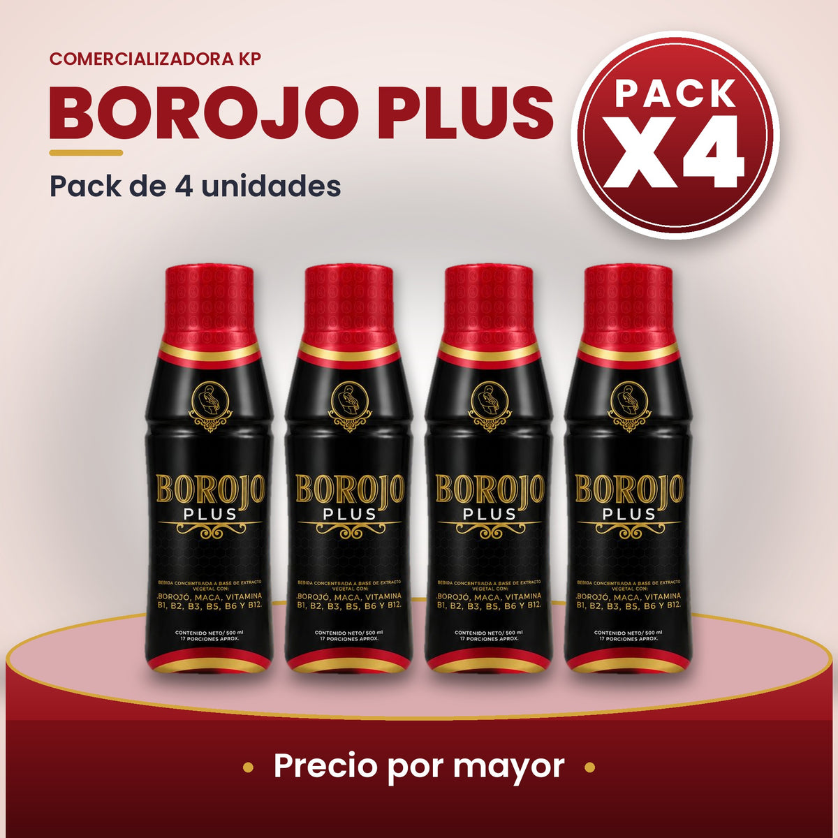 Borojó Plus Por Mayor pack X4