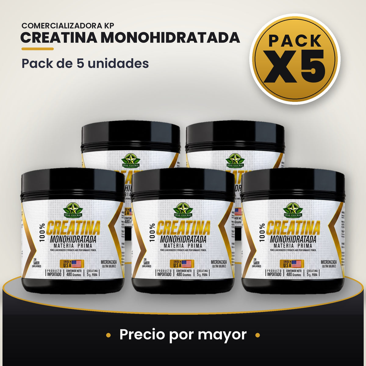 Creatina Monohidratada Por Mayor pack X5