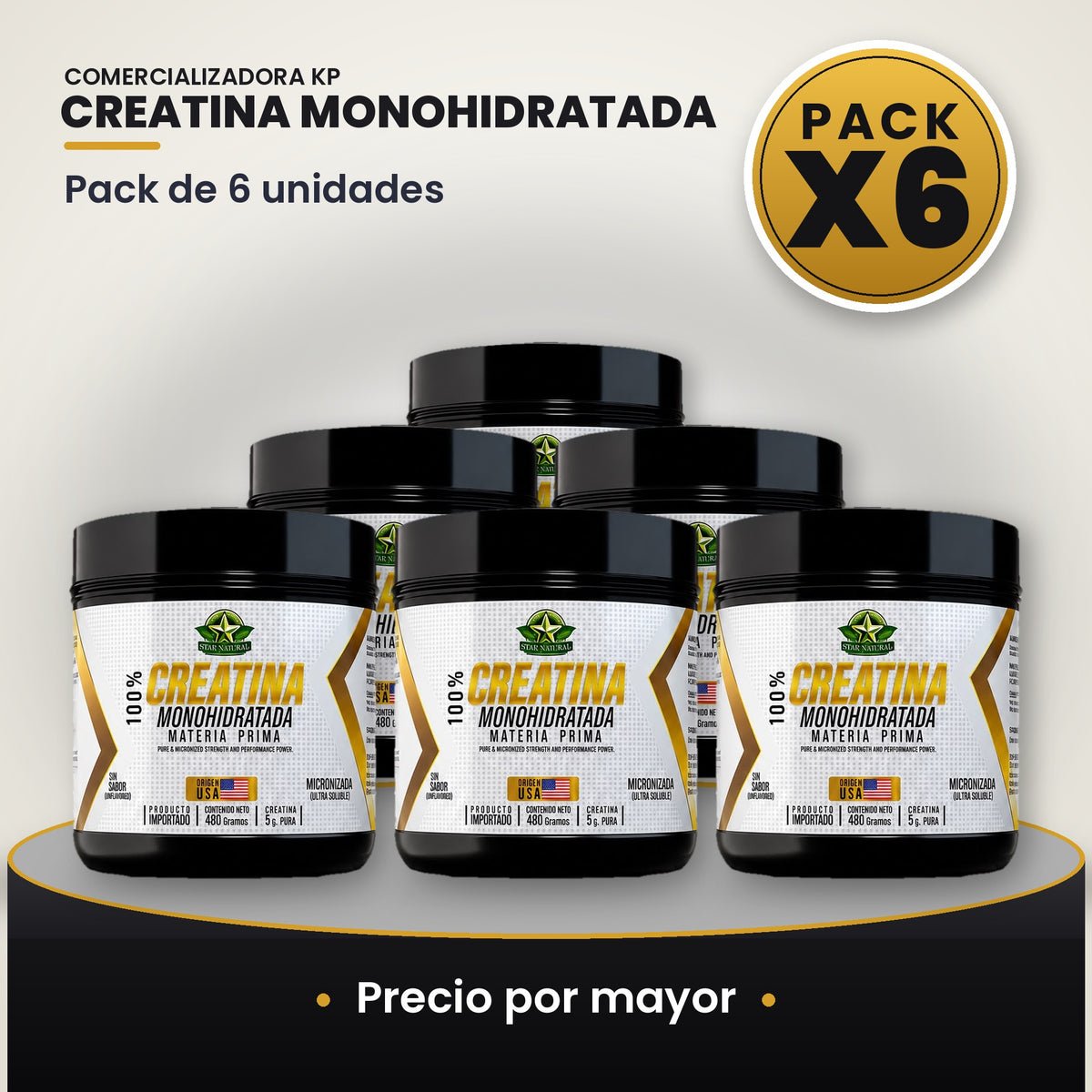Creatina Monohidratada Por Mayor pack X6