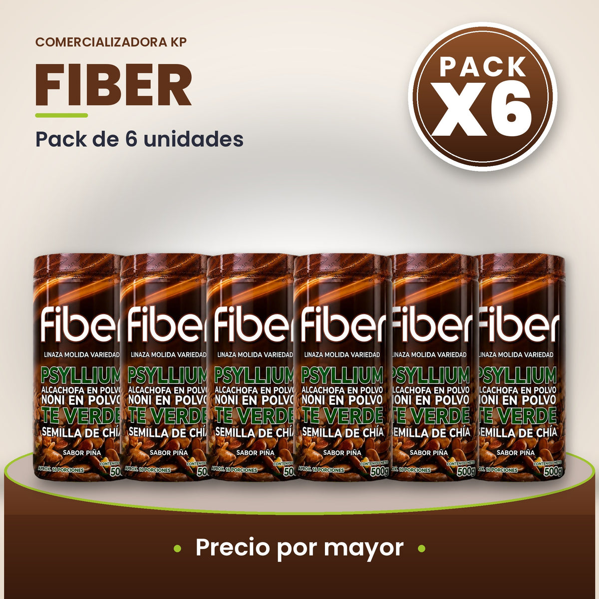 Fiber Por Mayor pack X6