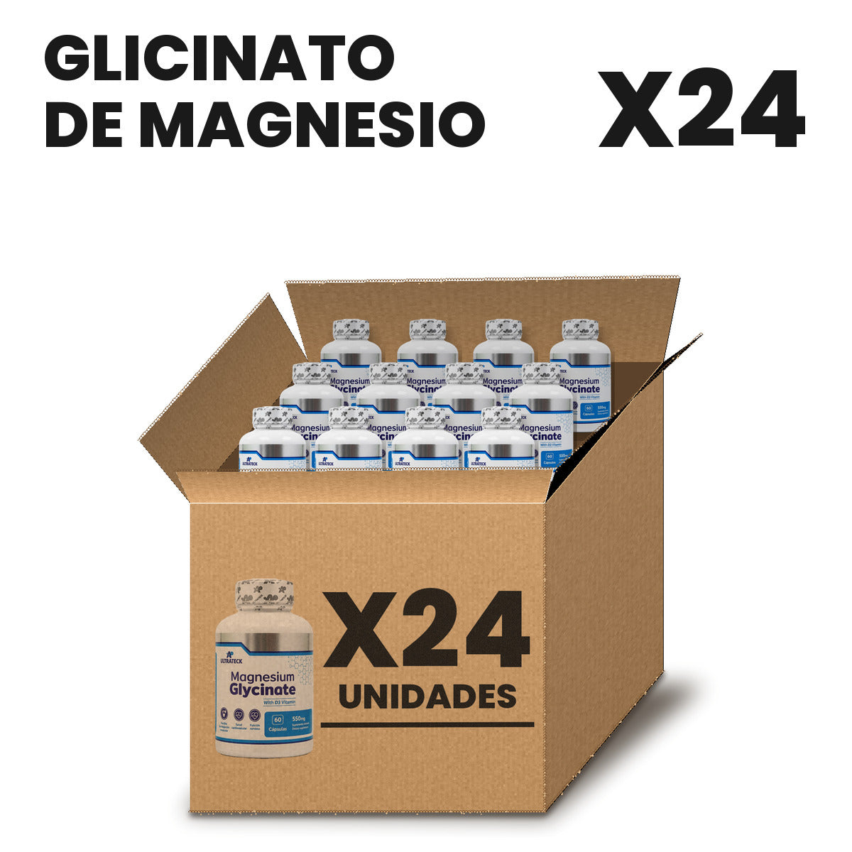 Glicinato de Magnesio Por Mayor pack X24