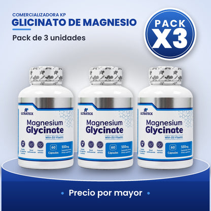 Glicinato de Magnesio Por Mayor pack X3