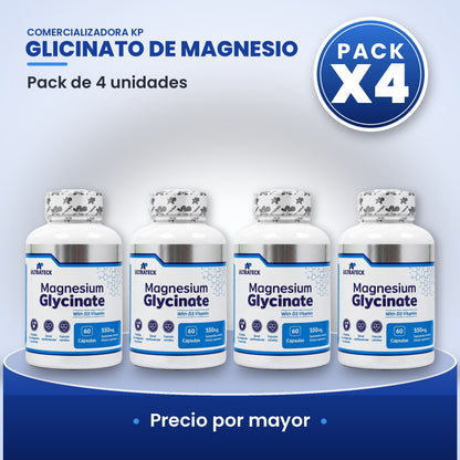 Glicinato de Magnesio Por Mayor pack X4