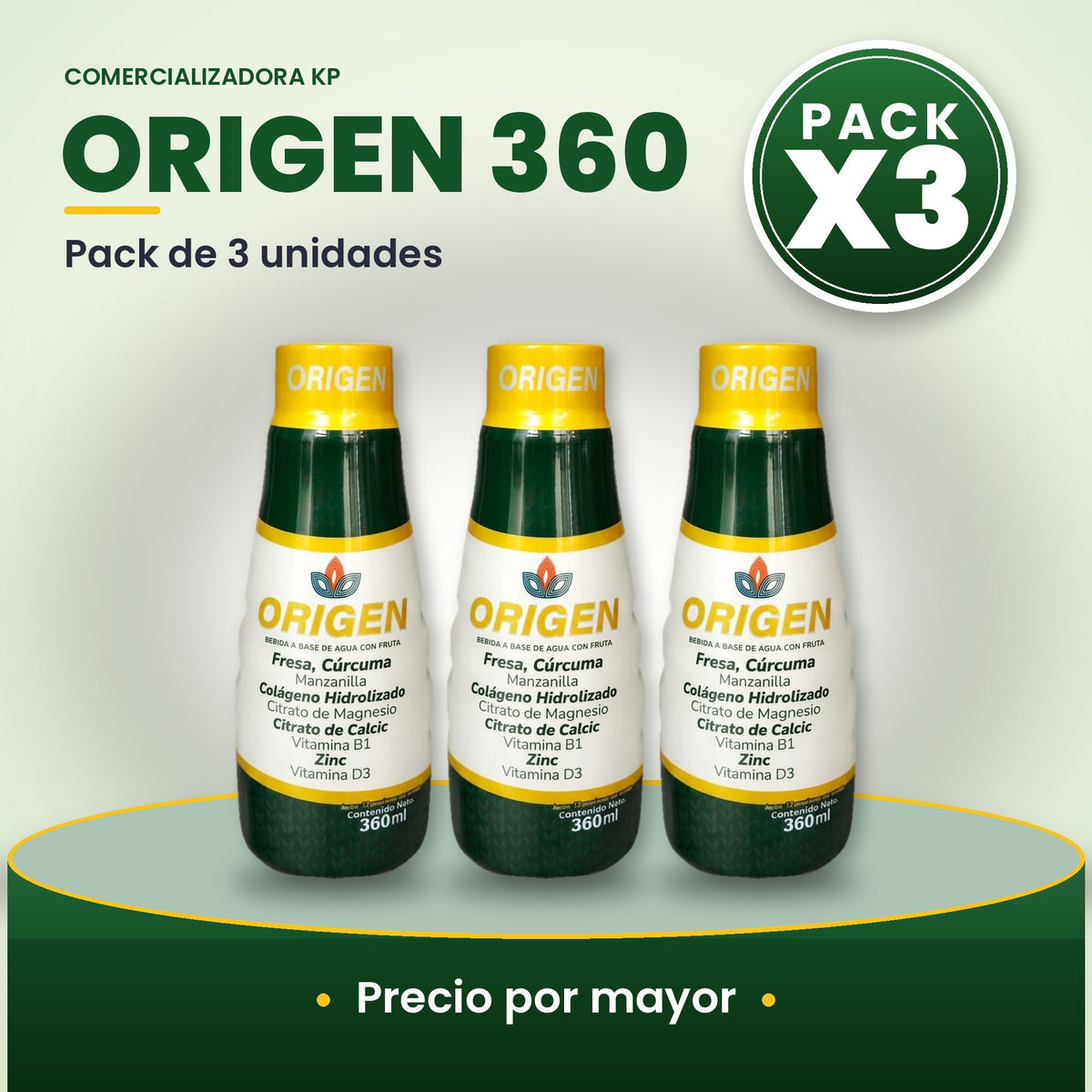 Origen 360 Por Mayor pack X3