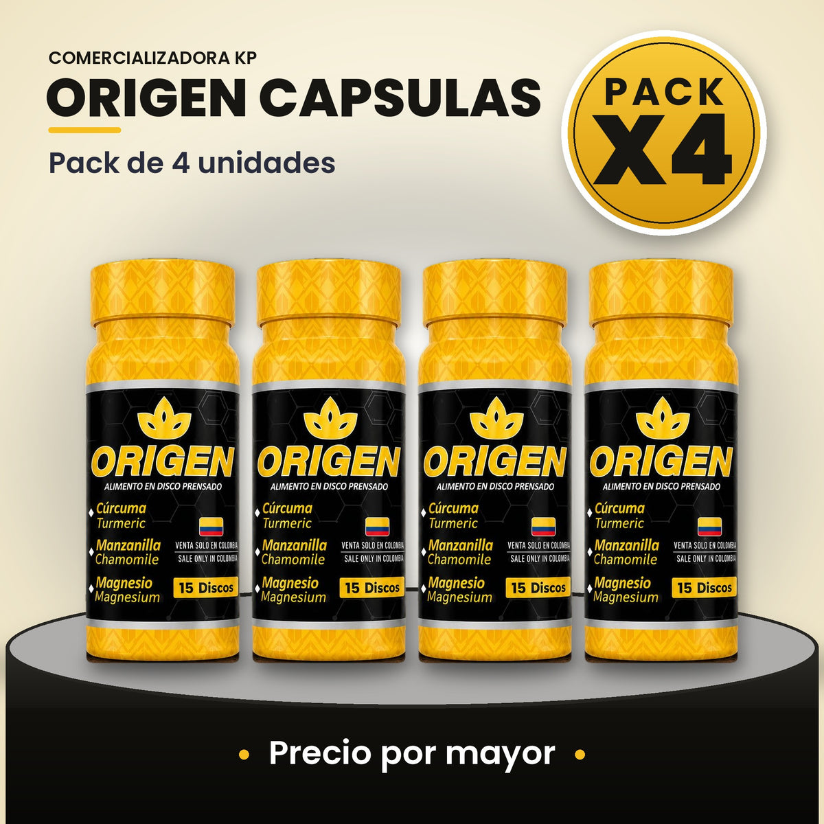 Origen Cápsulas Por Mayor pack X4