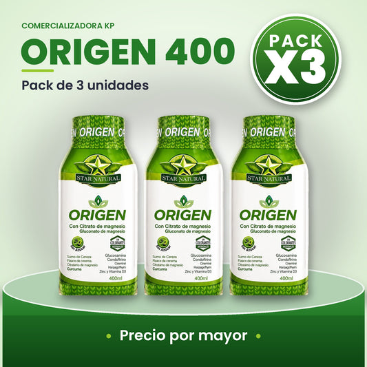 Origen 400 Por Mayor pack X3