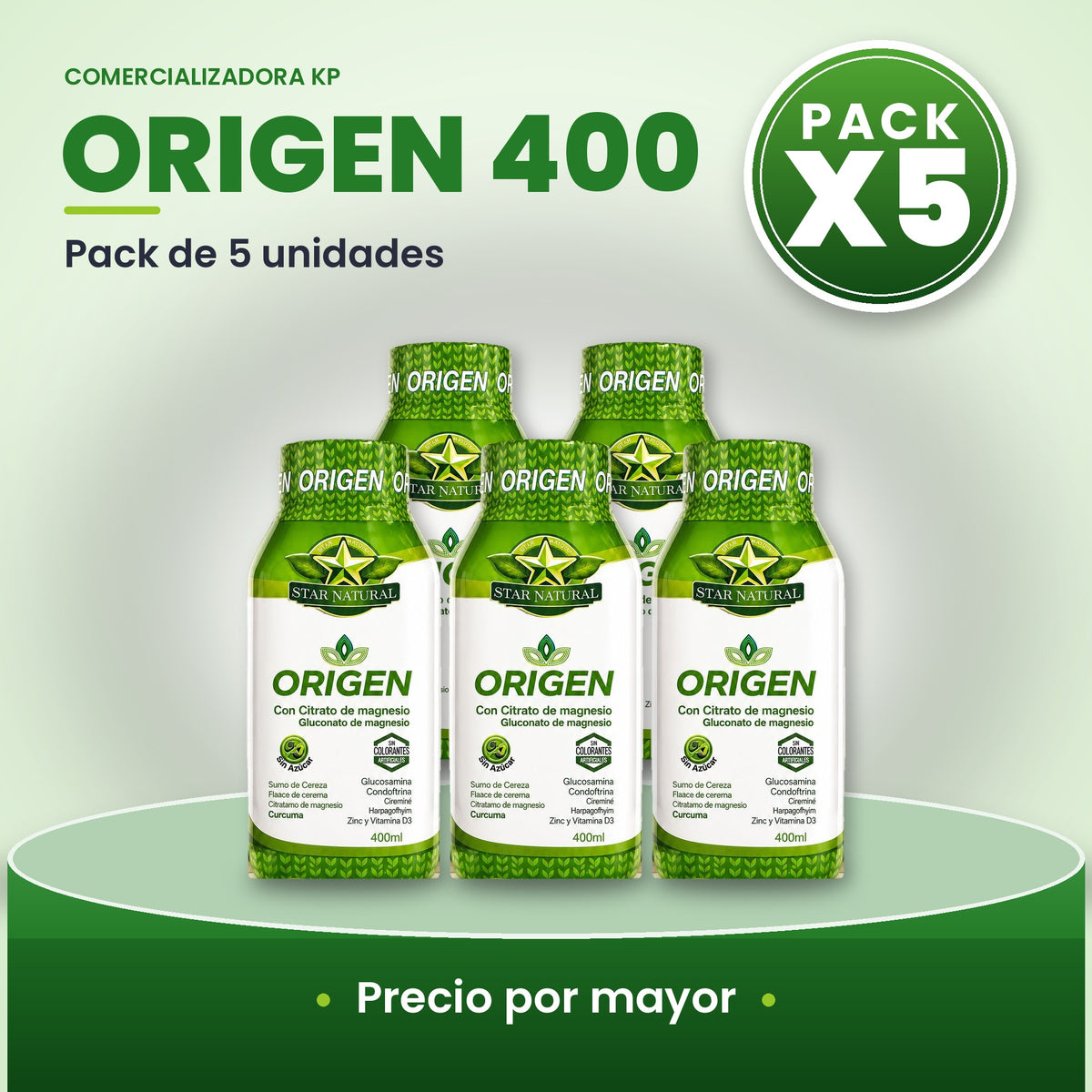Origen 400 Por Mayor pack X5