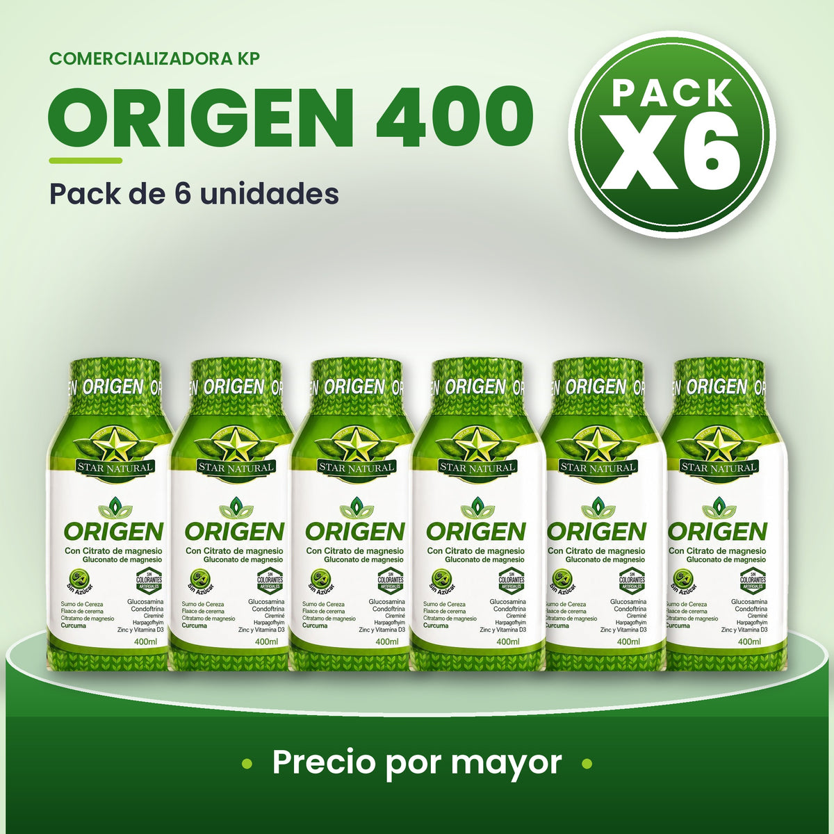 Origen 400 Por Mayor pack X6
